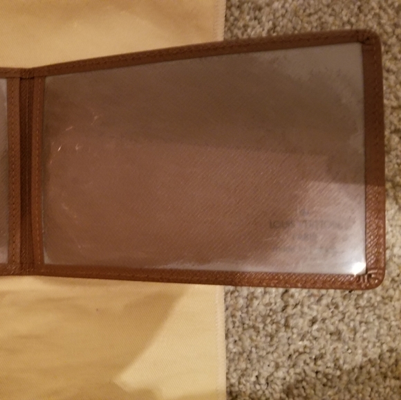 Louis Vuitton (Authentic) Brown Leather Card Holder ID Wallet Case - Picture 6 of 9